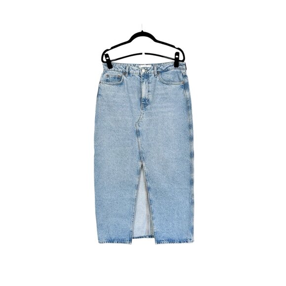 MNG High Waist Denim Midi Skirt - Picture 2 of 7